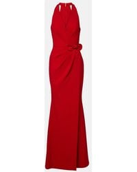 Elie Saab - Bow-Detail Halterneck Silk-Blend Cady Gown - Lyst