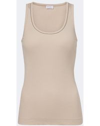 Brunello Cucinelli - Monilli Ribbed-Knit Cotton-Blend Tank Top - Lyst
