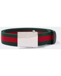 Gucci - Web Stripe Canvas Belt - Lyst