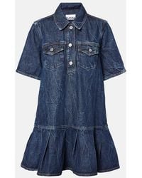 Ganni - Denim Mini Dress - Lyst