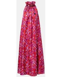 Max Mara - Cartone Printed Silk Maxi Dress - Lyst