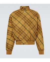 Burberry - Check Pattern Bomber - Lyst