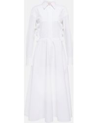 Valentino Bow-embellished Cotton Shirt Dress - White