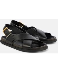 The Row - Buckle Black Sandals - Lyst