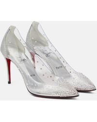 Christian Louboutin - Degrastrass 85 Embellished Pvc Pumps - Lyst