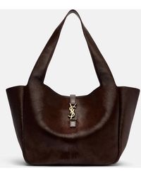 Saint Laurent - Le 5 A 7 Bea Calf Hair Tote Bag - Lyst