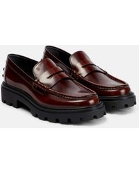 Tod's - Platform Leather Penny Loafers - Lyst
