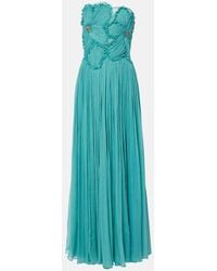 Costarellos - Adamaris Embellished Silk-Blend Chiffon Gown - Lyst