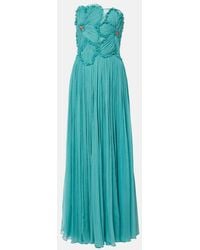 Costarellos - Adamaris Embellished Silk-Blend Chiffon Gown - Lyst