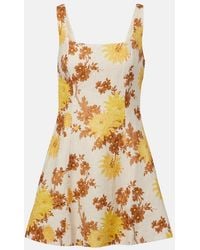 Faithfull the Brand - Felice Floral Linen Minidress - Lyst