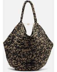 KHAITE - Lotus Medium Raffia Tote Bag - Lyst