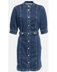 7 For All Mankind - Marina Denim Minidress - Lyst