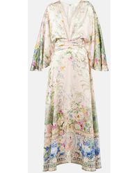 CAMILLA - Robe Longue En Soie A Cristaux - Lyst