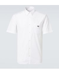 Prada - Logo Cotton Poplin Bowling Shirt - Lyst