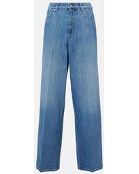 Miu Miu - Jeans A Gamba Larga Con Logo - Lyst