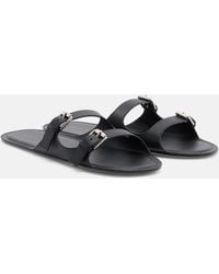 Christen - Double Belt Leather Sandals - Lyst