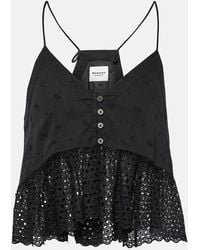 Isabel Marant - Sogane Embroidered Peplum Top - Lyst