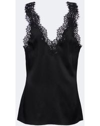 Stella McCartney - Lace-Trimmed Satin Top - Lyst