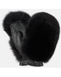 Goldbergh - Hill Faux Shearling And Leather Mittens - Lyst
