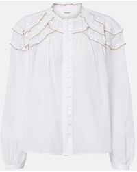 Isabel Marant - Christa Ruffled Cotton-Blend Blouse - Lyst