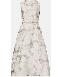 Max Mara - Cotton-Blend Jacquard Midi Dress - Lyst