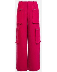 Amiri - High-Rise Wide-Leg Boucle Cargo Pants - Lyst
