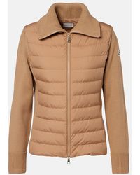 Moncler - Down-Paneled Wool Cardigan - Lyst