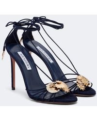 Aquazzura - Night Stars Embellished Suede Sandals - Lyst