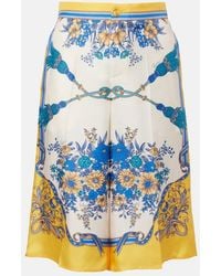 Gucci - Floral Silk Twill Bermuda Shorts - Lyst