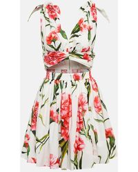 Dolce & Gabbana - Vestido en popelin de algodon floral - Lyst