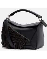 Loewe - Puzzle Small Fringed Leather Top-Handle Bag - Lyst