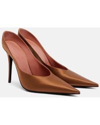 AMINA MUADDI - Anok Satin Mules - Lyst