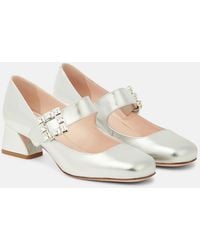Roger Vivier - Tres Vivier Metallic Leather Mary Jane Pumps - Lyst