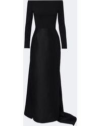 Solace London - Winslow Off-Shoulder Satin And Crepe Gown - Lyst