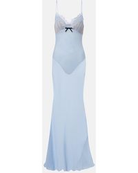 Self-Portrait - Vestido De Fiesta Strappy En Georgette Con Encaje - Lyst