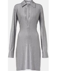 The Attico - Crystal-embellished Jersey Shirt Dress - Lyst