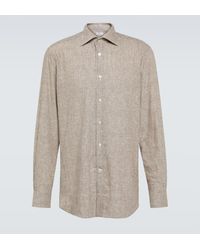 Kiton - Camisa de mezcla de lino a rayas - Lyst