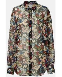 KHAITE - Goya Floral Silk Chiffon Shirt - Lyst