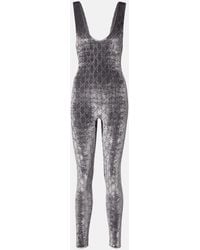 Gucci - Gg Crystal Velvet Jumpsuit - Lyst