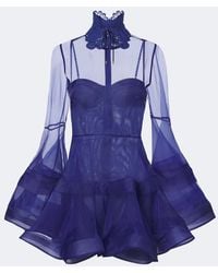 Zimmermann - Clash Lantern Silk Organza Minidress - Lyst