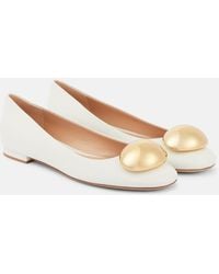 Gianvito Rossi - Sphera Leather Ballet Flats - Lyst