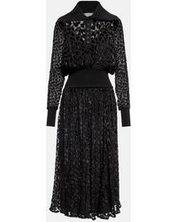 Tory Burch - Velvet Devore Midi Dress - Lyst