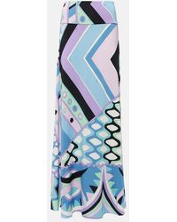 PUCCI - Vivara Satin Jersey Maxi Skirt - Lyst