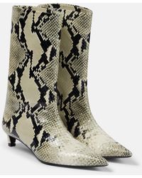 Jil Sander - Snake-effect Leather Boots - Lyst