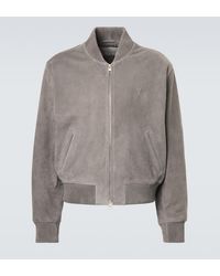 Ami Paris - Ami De Cour Suede Bomber Jacket - Lyst