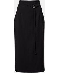 Sportmax - High-Rise Virgin Wool Midi Skirt - Lyst