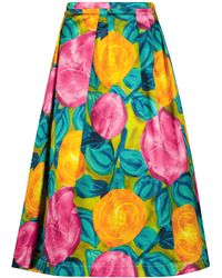 Marni Falda midi en mezcla de algodón floral - Multicolor