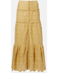 Isabel Marant - Paoline Tiered Cotton Maxi Skirt - Lyst