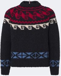 Moncler - Fair Isle Wool And Alpaca-Blend Sweater - Lyst
