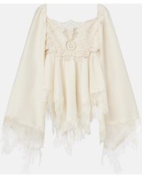 Blumarine - Embroidered Lace-Trimmed Blouse - Lyst